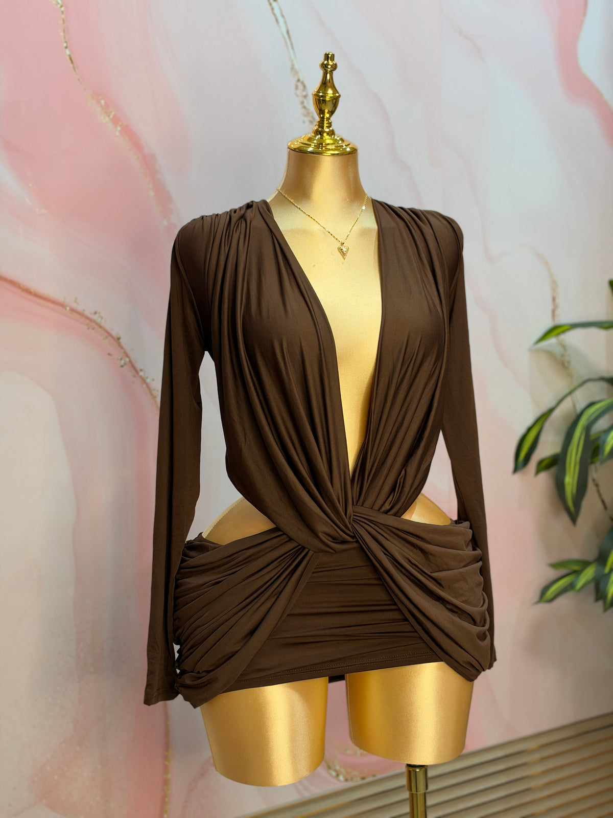 Mocha Temptation Mini Dress