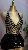 Cleo Black & Silver Top