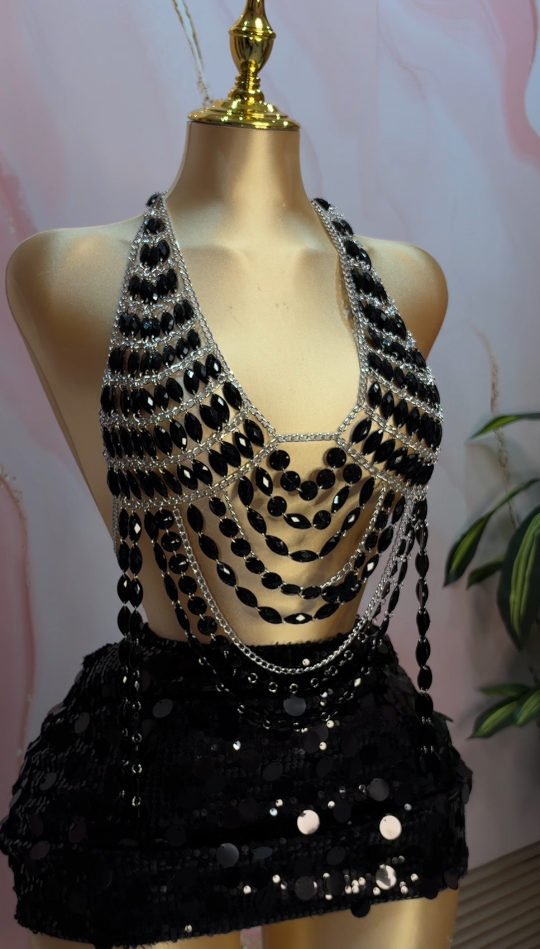 Cleo Black & Silver Top