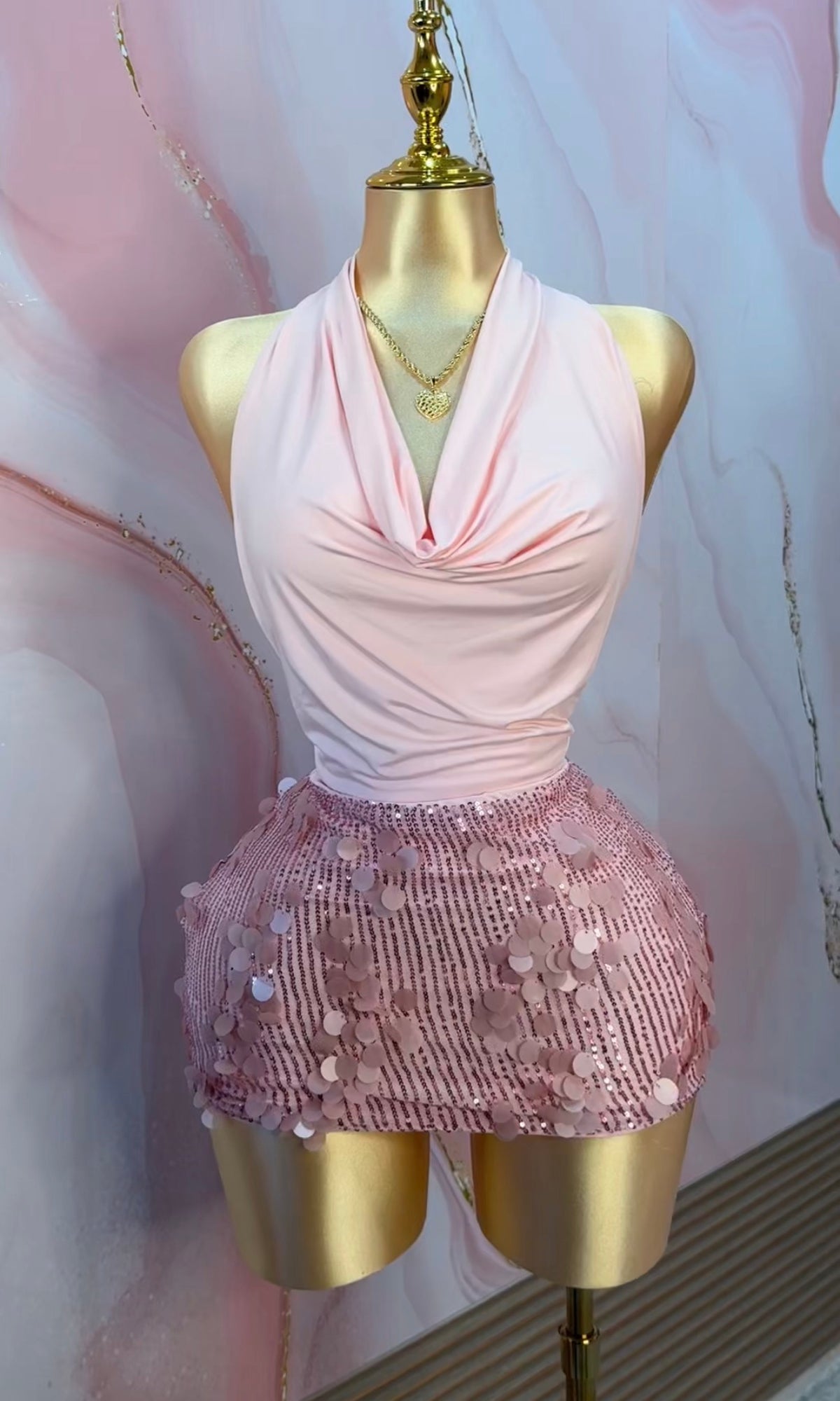 Pink Disco Sequin Skirt