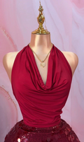 Burgundy Cowl Neck Top