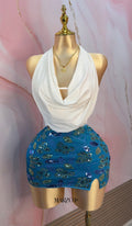 Ocean Sequin Mini Skirt
