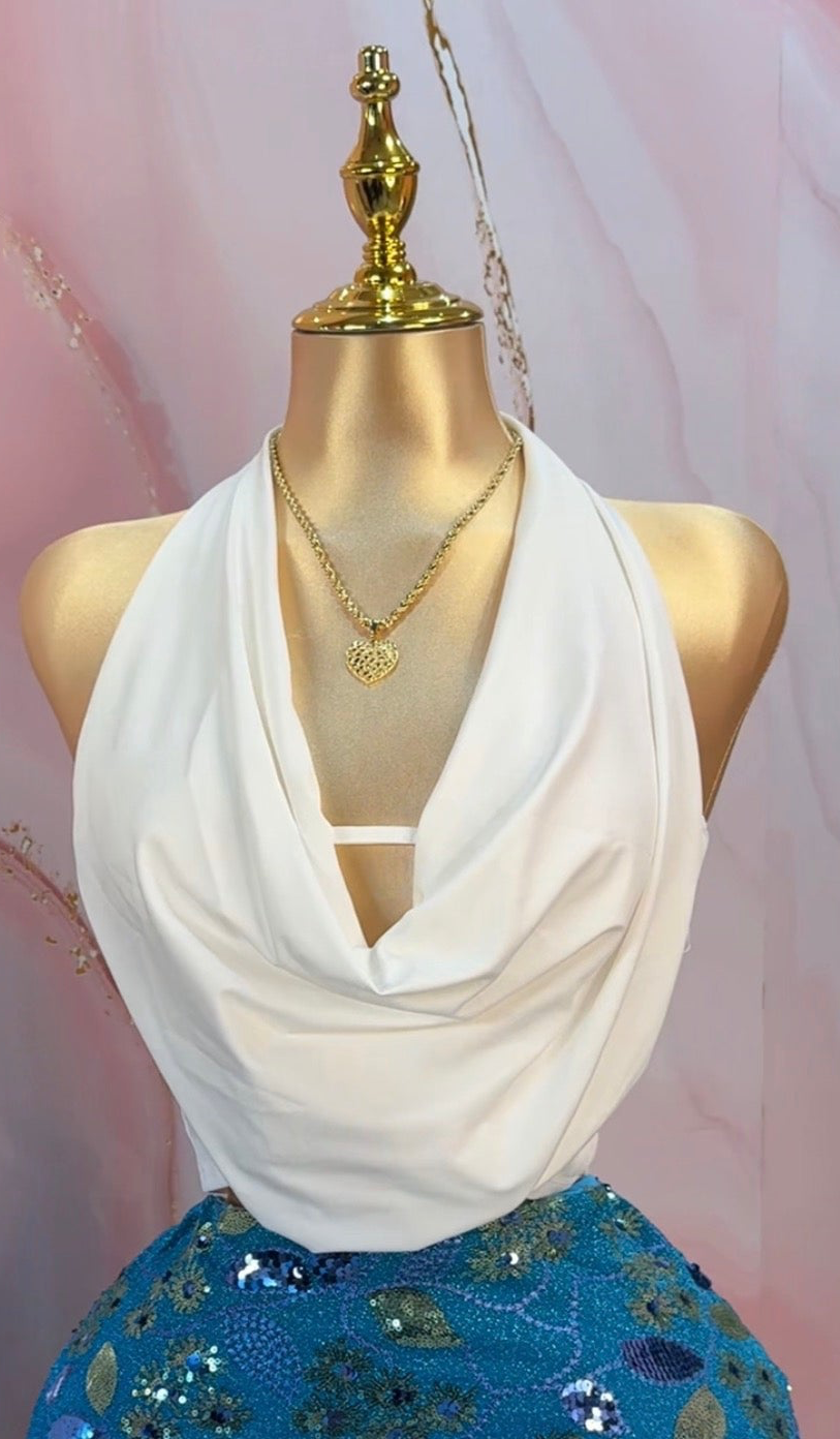 White Muse Halter Top
